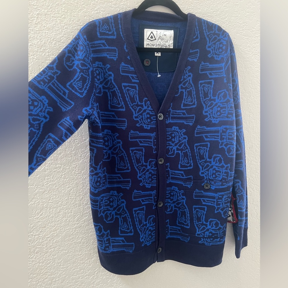 Monument vs the Masses Cardigan Blue Sz M NWT